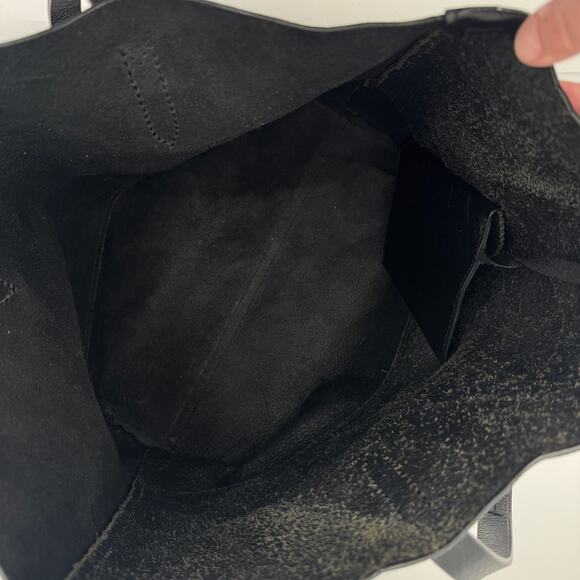 J.Crew Leather Downing Tote Carry All Black Leather Slouchy Shoulder Bag Classic - Picture 10 of 10